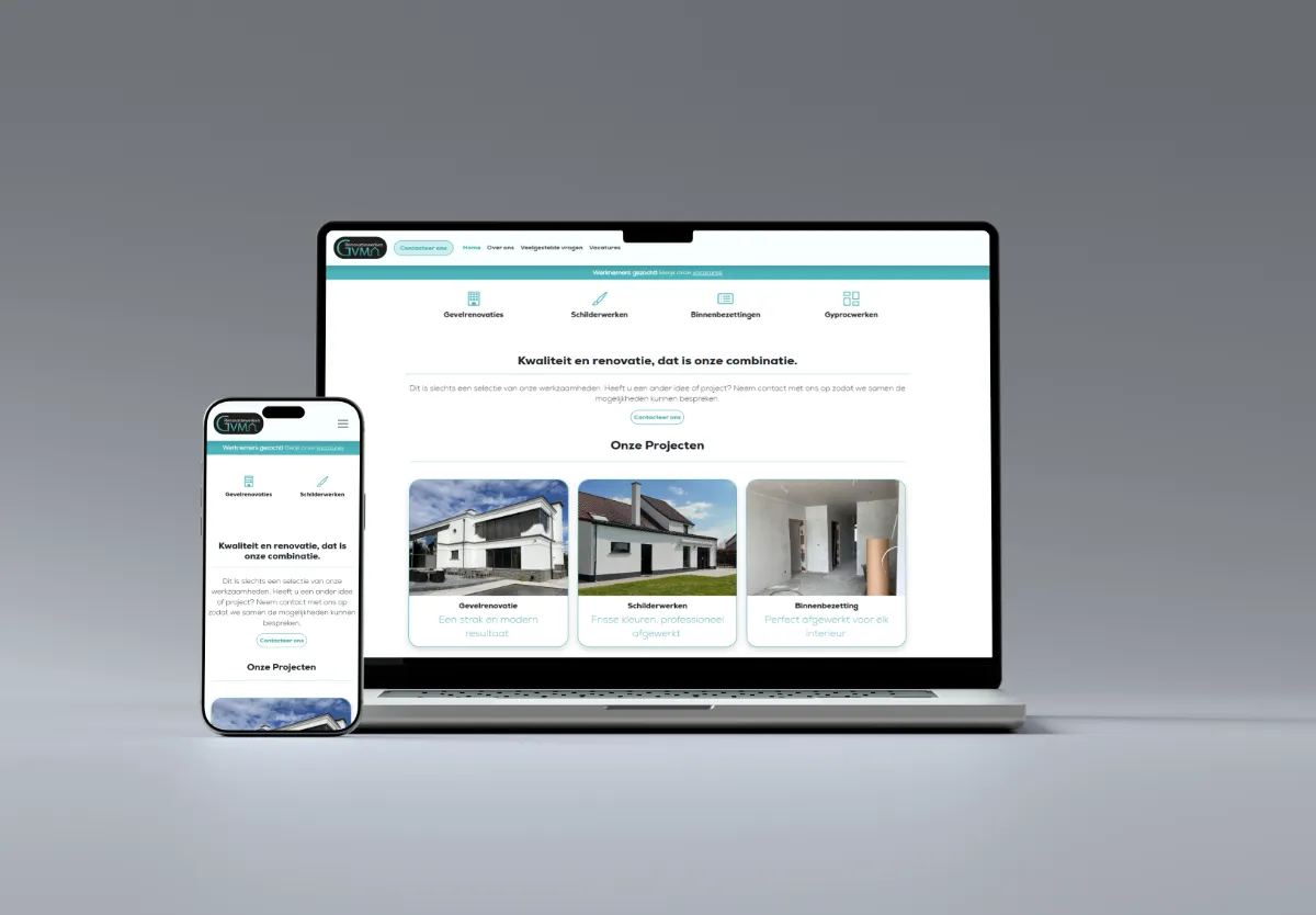 Website voor GVM Renovatiewerken (webdesign)