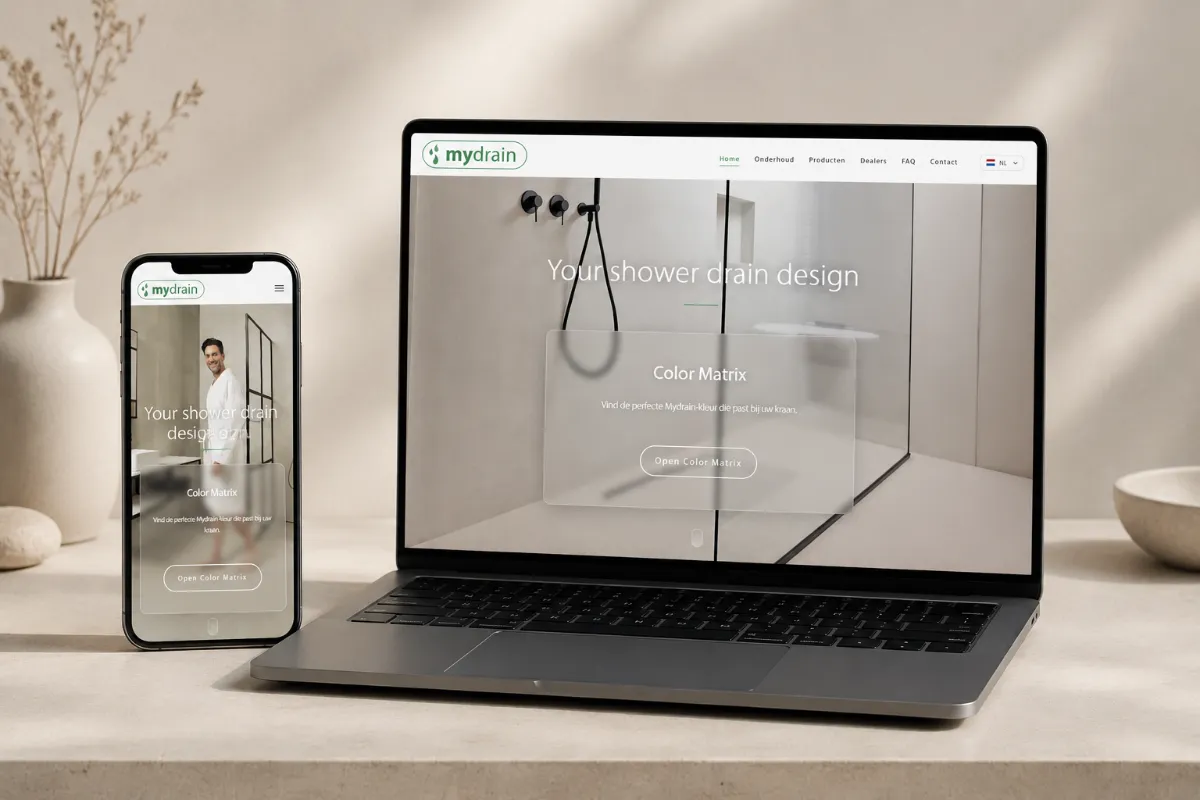 Website voor Mydrain (webdesign)
